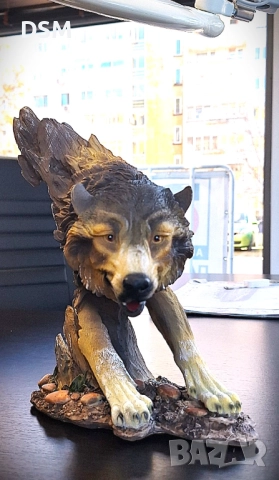 Нова Статуетка Вълк - Сувенир Подарък 27см, снимка 4 - Статуетки - 52409920