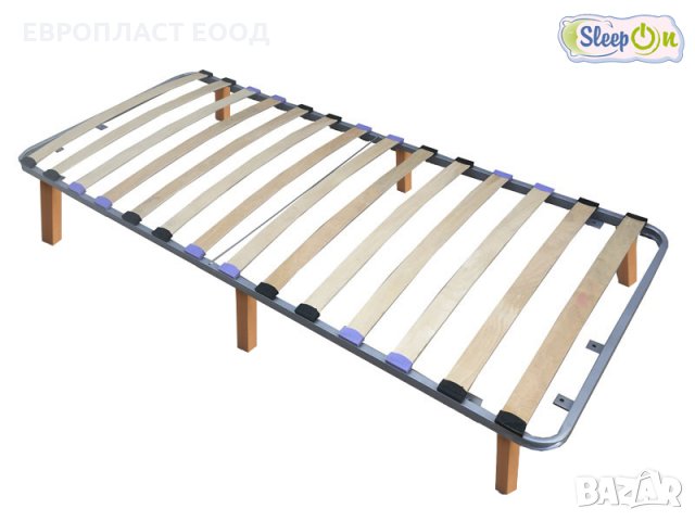 Легло ЕВРО КОМФОРТ  с дървени крака, снимка 2 - Спални и легла - 15814086
