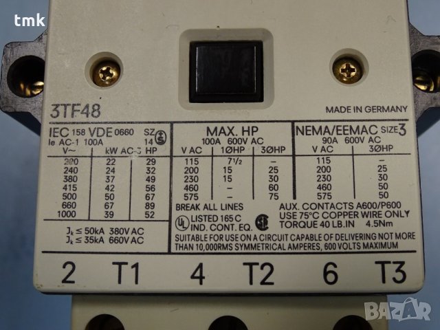 Контактор Siemens 3TF48, Siemens 3TB46, снимка 3 - Резервни части за машини - 31800543