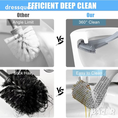 3856 Силиконова четка с Г – образна форма за лесно почистване на тоалетната чиния, снимка 6 - Други стоки за дома - 44240502