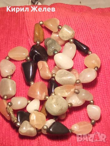 РЕТРО ГЕРДАН от БЛАГОРОДНИ КАМЪНИ ХАЛЦЕДОН АХАТ МЛЕЧЕН КВАРЦ ХЕНД-МЕЙД ВИНТИДЖ БИЖУ 14999, снимка 11 - Колиета, медальони, синджири - 30625308