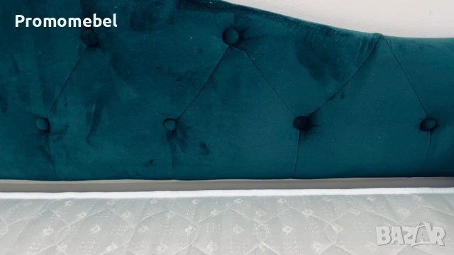 Единично тапицирано легло + матрак 90/200 см, снимка 3 - Спални и легла - 51270004