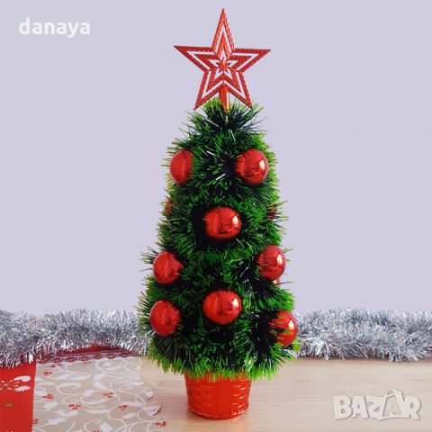 1801 Декоративна коледна елхичка с коледни топки, 3 размера, снимка 5 - Декорация за дома - 30710930