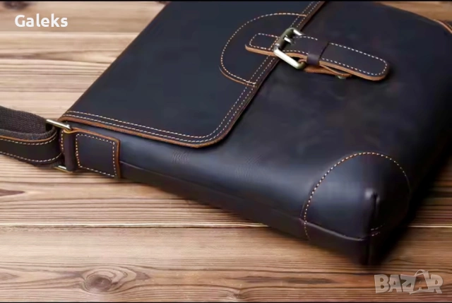 Мъжка кафява винтидж чанта за през рамо /Бутикова и стилна - естествена кожа!, снимка 11 - Чанти - 53102327