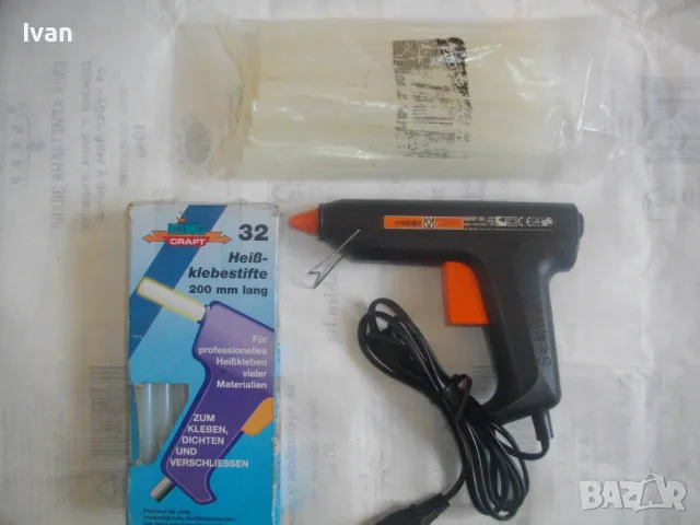 30W MEISTER CRAFT НЕМСКИ ЕЛЕКТРИЧЕСКИ ПИСТОЛЕТ ТОПЛО ЛЕПЕНЕ СИЛИКОН С 2 ПАКЕТА НЕМСКИ ПРЪЧКИ СИЛИКОН