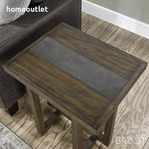 ПРОМОЦИЯ Атрактивна странична маса от тополова дървесина и синтерован камък CJZ-2319, снимка 5 - Маси - 50907820