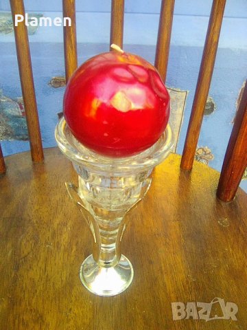 Красив свещник от метал и стъкло, снимка 1