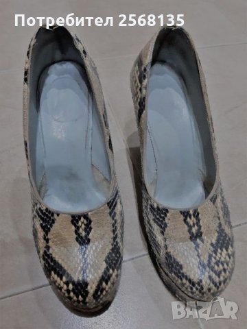 Оригинални Обувки Естествена Змийска кожа закупени от Франция, Висок Ток и Платформа,№ 36