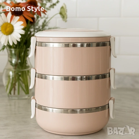 Практична тройна кутия за съхранение на храна, снимка 4 - Кутии за храна - 53265795