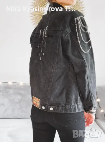 Оригинално винтидж яке Diesel с хендмейд акценти + хендмейд обеци и гривни, снимка 2 - Якета - 50232071