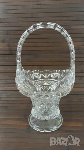 Кошница бонбониера от шлифован кристал, снимка 2 - Декорация за дома - 49728497
