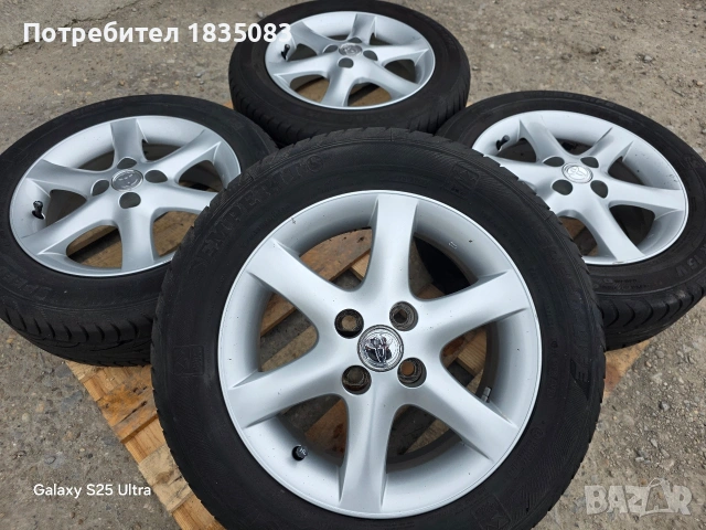 Лети джанти 15ки 4х100 Toyota + летни гуми 195/60/15 Semperit