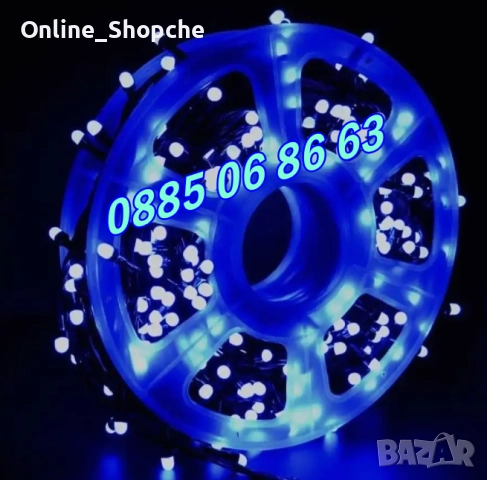 Коледни лампички 20 метра на макара, жълта светлина, водоустойчиви, снимка 5 - Декорация за дома - 52428478