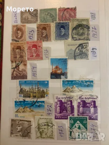 Лот стари марки,колекция от Египет-1888 до 1982г