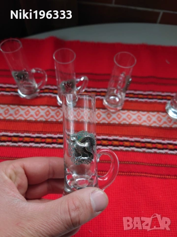 Луксозен немски комплект чаши за шнапс/ликьор - 6 бр., снимка 5 - Сервизи - 54007591