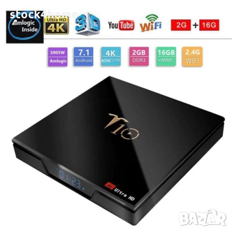 Комплект Смарт TV Box T10 четириядрен 4K мрежов плейър ,HDMI , Wi-Fi , Internet TV 4K + SD Card 8 GB, снимка 3 - Плейъри, домашно кино, прожектори - 31250169