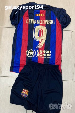 Lewandowski 23г Барселона Ново детско Екип тениска шорти ЛЕВАНДОВСКИ