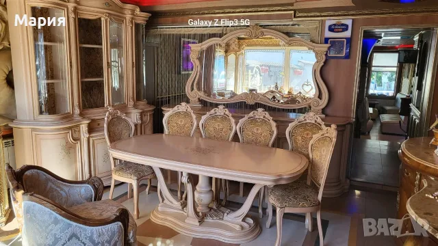 Италианска барокова трапезария , снимка 3 - Маси - 56316459