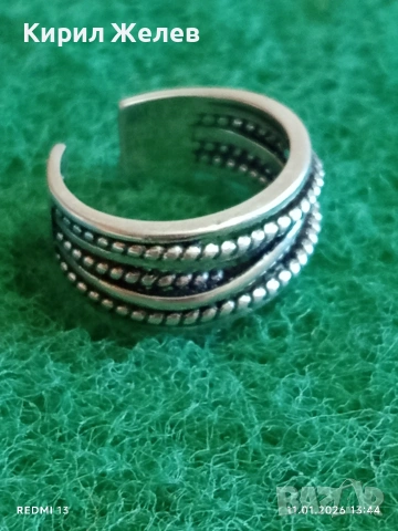 Отворен пръстен стерлингово сребро майсторска ръчна изработка 51957, снимка 2 - Пръстени - 53062437