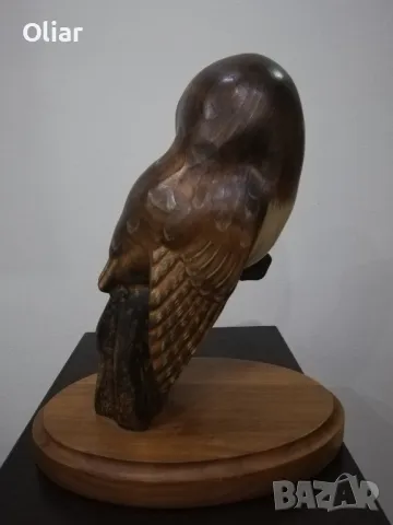 Дървена скулптура на бухал., снимка 5 - Антикварни и старинни предмети - 50293197