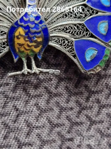 Стара сребърна брошка, снимка 5 - Антикварни и старинни предмети - 48736801