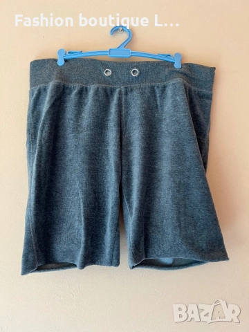 Сиви плюшени бермуди панталонки М размер с ластик в кръста 80% памук 🩶