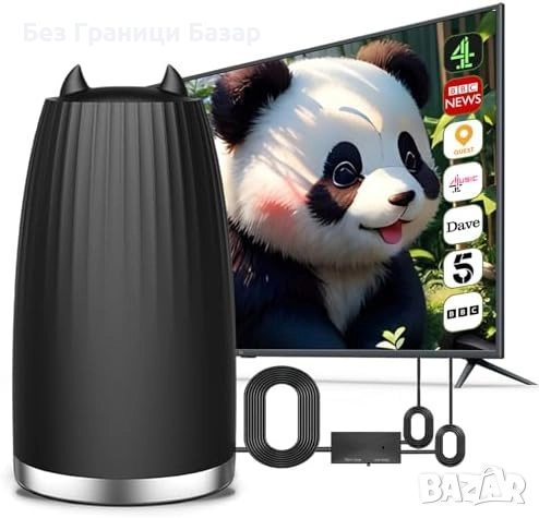 Нова HDTV антена за вътрешен монтаж, дълъг обхват, усилен сигнал, 4K прием