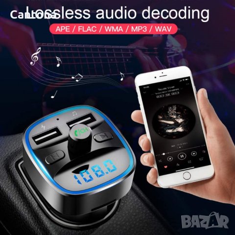 FM трансмитер Bluetooth 5.0, T25, ВОЛТМЕТЪР, MP3, micro SD, 2 x USB, 3.4А, снимка 4 - Аксесоари и консумативи - 34177439
