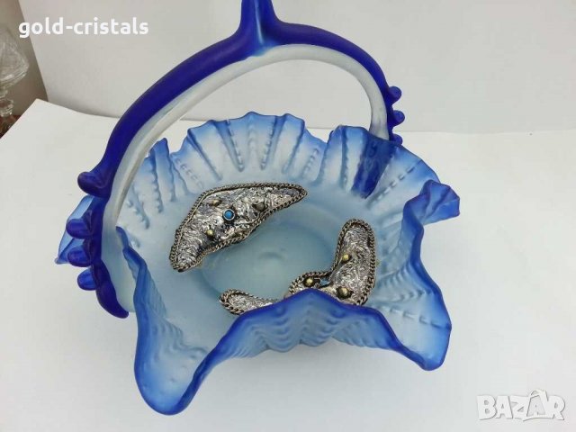 Стъклена купа фруктиера цветно стъкло, снимка 9 - Антикварни и старинни предмети - 29571507