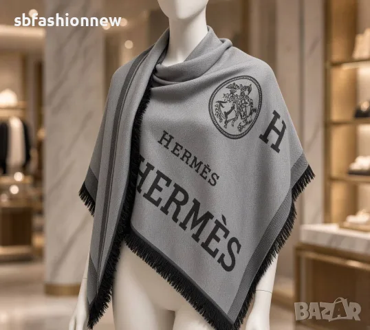 Hermes шал ✨ кашмир и коприна, снимка 5 - Шалове - 56336742