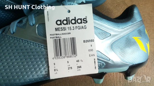 Adidas MESSI 15.3 Blue FG/AG Matte Ice Metallic Football Boots EUR 43 1/3 / UK 9 бутонки 212-14-S, снимка 12 - Футбол - 52228385