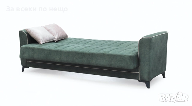 Диван 3-ка разтегателен с ракла MADRID 2 зелено/бежово Код P1661, снимка 3 - Дивани и мека мебел - 52932974