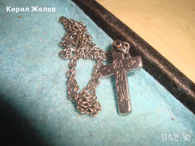 СРЕБРИСТО НАГРЪДНО РАЗПЯТИЕ КРЪСТ с ВЕРИЖКА 25569, снимка 7 - Колиета, медальони, синджири - 35585840