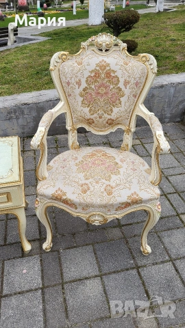 Красива барокова пейка и стол, снимка 8 - Столове - 54234144