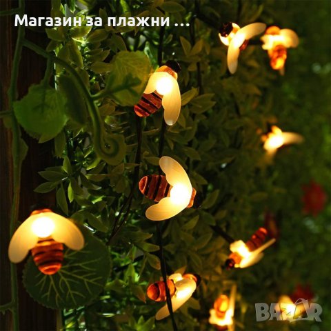 Декорация за градина соларни лампи със соларен панел с дизайн на пчели - КОД 3702, снимка 8 - Външни лампи - 37041959