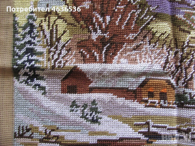 Гоблен , ръчно бродиран , пейзаж ,44х33см., снимка 3 - Гоблени - 53255511
