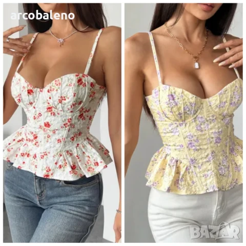 Дамски секси топ с връзки и гол гръб, 2цвята 