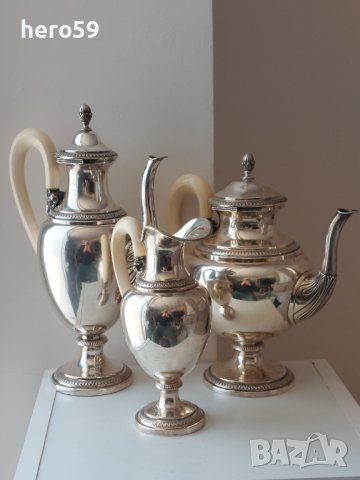 Прекрасни сребърни кани с дръжки от слонова кост/сребърна кана,сребро 800/, снимка 1