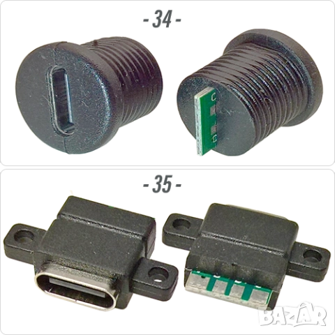 Букса конектор USB Type-C  6 pin , Waterproof IP67-IP68 panel mount, снимка 11 - Ремонт на друга електроника - 54184333