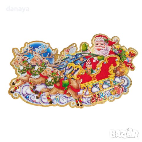 4262 3D хартиена коледна украса за стена Merry Christmas, 50 cm, снимка 4 - Декорация за дома - 42916049