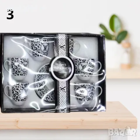 Комплект за кафе 6 броя Чаши с чинийки , снимка 4 - Сервизи - 47337927