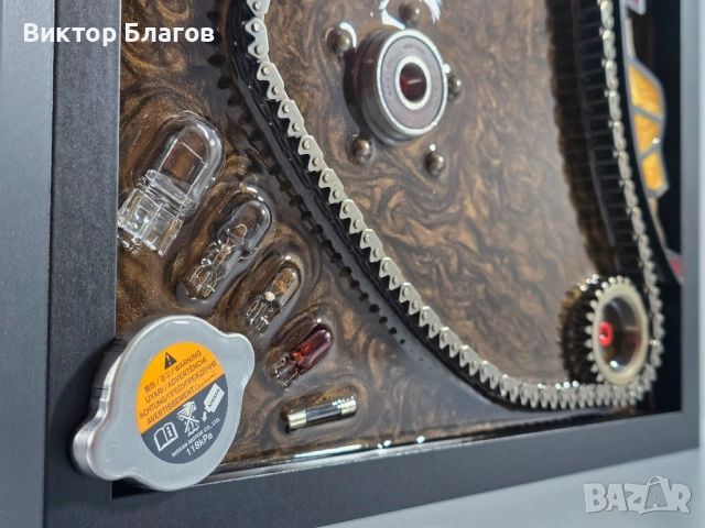 3D картина с части от двигател в епоксидна смола, снимка 3 - Картини - 52938018