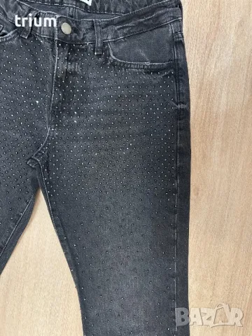 Черни дънки Zara с камъчета, размер 38, снимка 4 - Дънки - 56482622