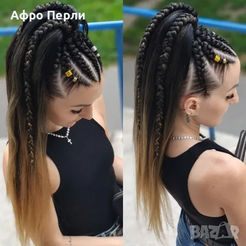 Плитки с КАНЕКАЛОН боксьорски плитки опашки ариел къдрици екстеншъни бохо плитки , снимка 12 - Аксесоари за коса - 55848374
