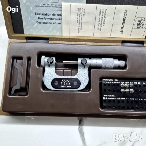Микрометър резбомер TESA , снимка 6 - Стругове - 51798459