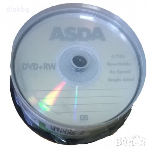 DVD+RW ASDA, 4.7GB, 120 минути, 4x - празни дискове презаписваеми