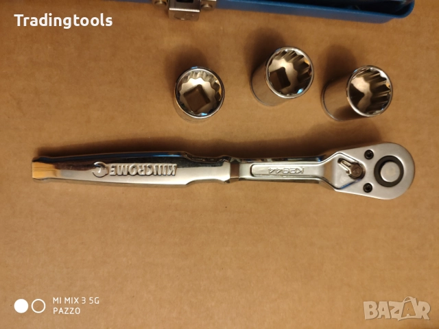 KINCROME 3/8 гедоре /гидория 29части качествени вложки камъни комплект метална кутия, снимка 10 - Гедорета - 52855840