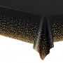 Черна на златни точки найлонова покривка за парти рожден ден, снимка 1 - Покривки за маси - 34508562