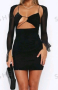 XXL Еластична черна ,сексабилна рокля , снимка 1 - Рокли - 44788911