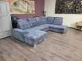 ПРОМОЦИЯ!!!Сив П-образен ъглов диван от плат рипсено кадифе Nixon, снимка 11